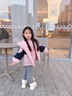簡(jiǎn)夢(mèng)伊女童外套秋冬季2025新款洋氣女寶寶秋裝兩面穿兒童連帽加絨沖鋒衣 粉色衣服+包包 均碼 110cm 曬單實(shí)拍圖