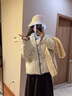 VEOX羽絨棉服女2025新款冬季藍色小碎花燈芯絨拼接外套女保暖慵懶風(fēng) 圖片色 M 建議斤數100-115 曬單實(shí)拍圖