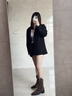 卓詩(shī)尼粗跟短靴女2025秋冬新款復古尖頭褶皺堆堆靴單靴子超火西部牛仔靴 沙色-單里 37 曬單實(shí)拍圖