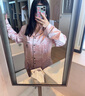 維多利亞的秘密（Victoria's Secret）宅度假輕舒絨輕盈溫暖防靜電舒適家居服女士長(zhǎng)袖長(zhǎng)褲睡衣套裝 4RHY粉白條紋 11273305 L 曬單實(shí)拍圖