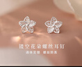 初霓999足銀花朵女生耳釘螺絲防丟耳環(huán)學(xué)生養耳洞睡覺(jué)免摘2025年新款 純銀螺絲擰扣花朵耳釘1對 曬單實(shí)拍圖
