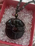 優(yōu)格麗冰種黑曜石貔貅平安扣吊墜男士雙面立體貔項鏈皮丘掛件冰曜石 曬單實(shí)拍圖
