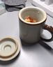 宜杯子汝窯辦公杯帶過(guò)濾陶瓷馬克杯茶杯辦公室泡茶杯茶水分離杯龍把米黃 曬單實(shí)拍圖