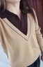 皮爾卡丹（pierre cardin）針織羊毛衫連帽衛(wèi)衣女2024秋冬新款針織上衣打底羊毛衫短款毛衣女 杏色 S 85-100斤穿 曬單實拍圖
