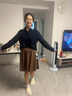 闊色（kuose）黑色高腰顯瘦小皮裙女秋季新款氣質(zhì)時(shí)尚修身半身a字短裙 咖啡色 L 曬單實(shí)拍圖