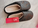 潔麗雅防水棉拖鞋男秋冬季情侶室內居家用防滑加絨保暖PU皮拖鞋女外穿 灰色 42-43 (適合40-41碼) 曬單實(shí)拍圖