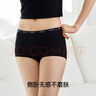 ubras25新品純棉內褲女新疆棉抗菌襠撞色字母織帶中腰平角褲頭 黑色+中花灰色+白色 3條 L 曬單實(shí)拍圖