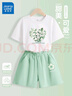 真維斯女童夏裝套裝2025年兒童夏季短袖t恤短褲兩件套網(wǎng)紅女孩運動衣服 曬單實拍圖