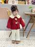 G.duck小黃鴨女童棉服冬季嬰兒棉衣兒童拜年服紅色寶寶棉襖喜慶夾棉外套 紅色 80 cm 曬單實(shí)拍圖