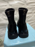 ZHR馬丁靴2025秋冬季新款平底女靴百搭加絨顯瘦短靴子女JF102A黑色38 曬單實(shí)拍圖