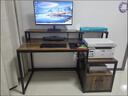 可移動(dòng)電腦桌雙層書(shū)桌可放打印機桌多功能收納學(xué)生學(xué)習書(shū)桌簡(jiǎn)約 復古棕色 120x60x75cm 曬單實(shí)拍圖