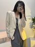 晨芙時(shí)尚小西裝外套女神范職業(yè)西服套裝氣質(zhì)休閑小個(gè)子短款正裝工作服 (常規)單件米白西裝 M 建議90-100斤 曬單實(shí)拍圖