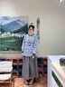 紫涵（ZIHAN）紫涵復古灰色格紋半身裙女2025秋季新款松緊高腰寬松純棉a字傘裙 灰格 M 曬單實(shí)拍圖