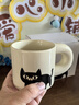 拜格小黑貓卡通陶瓷馬克杯咖啡杯奶fufu水杯高顏值大容量耐高溫 330ml 曬單實拍圖