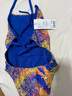 速比濤（Speedo）連體三角泳衣女專(zhuān)業(yè)訓練競速干抗氯夏季性感印花后后系帶泳衣女士 藍色/黃色 XXS 【28碼】 曬單實(shí)拍圖
