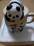 品喻（PINYU）杯子馬克杯咖啡杯陶瓷杯水杯家用大容量帶蓋帶勺沖泡杯招手熊貓 曬單實(shí)拍圖