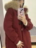 燕潯紅色連帽棉服女2025年新款冬季設計感加厚結婚羽絨棉衣棉襖中長(cháng)款 紅色 L -125-145斤 曬單實(shí)拍圖