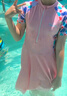 佑游兒童泳衣女中大童女孩游泳衣訓(xùn)練連體速干游泳裝32625粉色短袖3XL 曬單實(shí)拍圖
