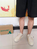 森馬（Senma）男鞋夏季休閑百搭時尚小白鞋子男士軟底輕便厚底增高板鞋男款透氣 米色 43 曬單實拍圖