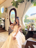 GJFDGood Job【清風(fēng)花朵】法式千金高級感吊帶連衣裙薄紗方領(lǐng)生日禮服 淺杏色 M 曬單實(shí)拍圖