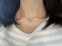 芩初超萌幸運貓足銀項鏈輕奢小眾純銀吊墜女2025新款鎖骨鏈送女友禮物 白金色 曬單實(shí)拍圖