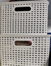 名創(chuàng  )優(yōu)品（MINISO）格紋仿藤編收納筐 桌面收納盒宿舍辦公雜物收納籃 大號2個(gè)裝 曬單實(shí)拍圖