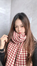 啄木鳥(niǎo)韓版ins風(fēng)時(shí)尚披肩秋冬加厚保暖格子圍巾圍脖感披肩女送禮物 紅色 曬單實(shí)拍圖