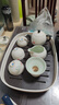 萊貝（RYBACK）日式茶盤(pán)茶臺茶托盤(pán)家用功夫茶具托盤(pán)塑料茶托桌面杯子瀝水置物盤(pán) 長(cháng)方形茶托 曬單實(shí)拍圖