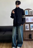nasawassup官方潮牌聯(lián)名針織衫男秋冬季復古立領(lǐng)條紋開(kāi)衫拉鏈撞色男士毛線(xiàn)衣 精紡灰 XL （建議140-160斤） 曬單實(shí)拍圖