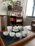 映棠冰種羊脂玉瓷茶具套裝高檔家用手繪青花蓋碗泡茶辦公室喝茶杯送禮 竹影冰心反口杯套裝11頭 曬單實(shí)拍圖