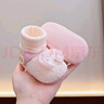 米嘟爾嬰兒鞋襪春秋新生兒寶寶軟底地板襪鞋防滑蕾絲公主學(xué)步鞋防掉單鞋 粉色（側扣襪口鞋-粉煙結） 12.5 M 內長(cháng)12.5cm建議7-15個(gè)月 曬單實(shí)拍圖