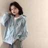 女童連帽外套春秋裝2025新款韓版兒童拉鏈衫女孩網(wǎng)紅休閑戶外服潮 藍(lán)色 150 曬單實拍圖