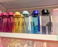 特百惠（Tupperware）樂(lè )趣550ML塑料杯夏季男女學(xué)生便攜運動(dòng)水杯子大容量雙飲口 冰水藍 曬單實(shí)拍圖