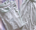 小藍象（hinos）排汗速干服春夏兒童睡衣打底家居服 月光綠-短袖7分褲套裝 160  曬單實(shí)拍圖