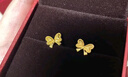 賽菲爾生日禮物黃金耳釘女足金甜美蝴蝶結耳飾 直針款 約1.68克 曬單實拍圖
