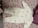 babylove嬰兒連體衣秋季純棉提花純色舒適寶寶哈衣新生兒爬服居家睡衣秋季 奶白色 59cm 曬單實(shí)拍圖