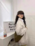 莜仙格2025年新款日式覆古設計秋冬女工裝夾克新款寬松百搭休閑夾克女款 米白色 L 建議 105-120斤 曬單實(shí)拍圖