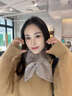 CACUSS圍脖女秋冬時(shí)尚毛絨小圍巾交叉防寒護頸保暖脖套毛領(lǐng)子 淺卡其 曬單實(shí)拍圖