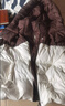 德瑪納【雪域漫游】冬季保暖90鴨絨連帽條紋織帶拼接短款羽絨服女外套 曬單實(shí)拍圖