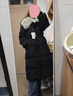 妖精的口袋90白鴨絨黑色中長(cháng)款羽絨服女2024冬季新款收腰氣質(zhì)外套 曜石黑色 M 曬單實(shí)拍圖