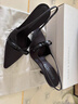 CHARLES&KEITH緞面蝴蝶結(jié)尖頭高跟涼鞋女七夕禮物CK1-60361556 BLACK TEXTURED黑色紋理 35 曬單實拍圖