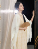 三彩【無(wú)邊風(fēng)月】2025秋季新款假兩件連衣裙收腰A字裙長(cháng)裙C 杏色 S 155/80A 曬單實(shí)拍圖
