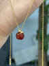 中國黃金（CHINA GOLD）紅瑪瑙項鏈女2025新款足金蘋(píng)果吊墜平安夜圣誕禮物送女友老婆生日 足金小蘋(píng)果瑪瑙吊墜贈S925銀鏈 曬單實(shí)拍圖