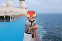 Navigare意大利小帆船女條紋撞色短袖修身設計感針織衫2324505504 深藍 L  曬單實(shí)拍圖