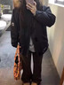 棉致工裝派克棉服女秋冬季潮流新款加厚大毛領(lǐng)寬松棉衣羽棉襖絨服外套 809藏青色【高品質(zhì)】 M 100-125斤 曬單實(shí)拍圖