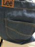 LEE牛仔帆布袋女士托特包單肩包大容量通勤手提包購物袋男女個(gè)性工裝 深牛仔色 曬單實(shí)拍圖