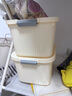 家用收納箱奶油色儲物盒多功能大容量零食衣服雜物塑料收納箱帶蓋 長(cháng)37cm寬20cm高27cm 大號單只裝 曬單實(shí)拍圖