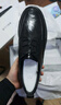 百麗通勤商務(wù)皮鞋2025男牛皮褶皺增高休閑鞋A1373AM4 黑色2  43 曬單實(shí)拍圖