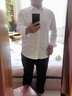 襯衫男長(cháng)袖免燙抗皺加肥加大胖子商務(wù)職業(yè)正裝加絨純色襯衣特大號 白色 加絨 43 （160-170斤） 曬單實(shí)拍圖