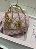 CHARLES&KEITH七夕限定禮盒鏈條包掛菱格小方包CK17-50701608-A Cotton Candy Pink棉花糖粉 S 曬單實(shí)拍圖
